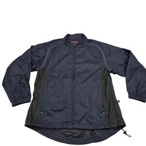Sun Mountain Golf Windbreaker Navy Women's Size L Zippered Pockets Vented Back